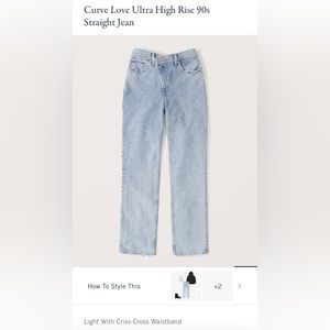 A&F Women’s curve love ultra high rise 90s straight jean